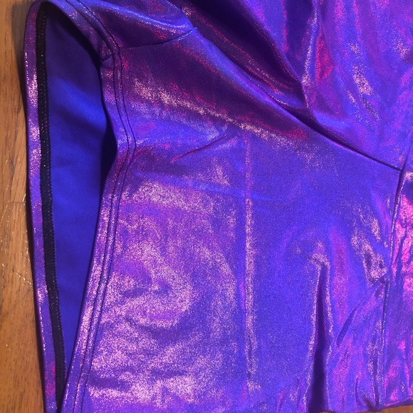 High Waisted Purple Disco Hot Shorts - Picture 4 of 4